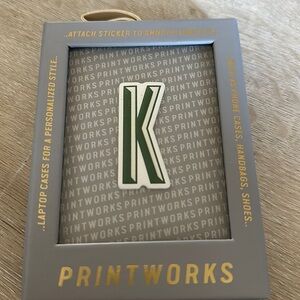 COPY - Brand new Printworks “K” monogram sticker from west elm